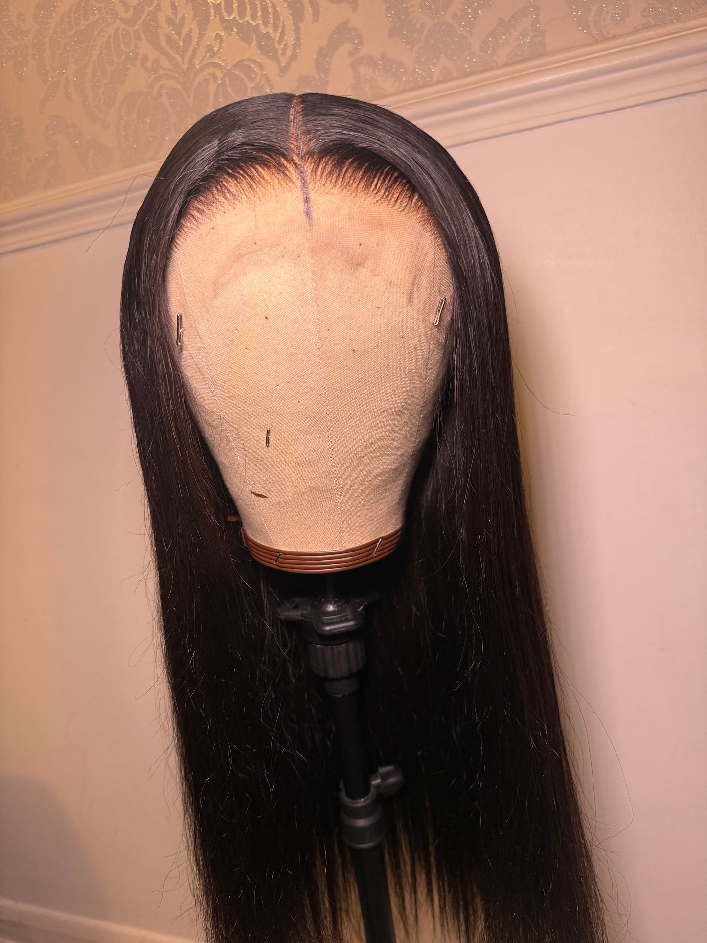 Luxury Virgin Hair Straight Glueless Closure Wig Unit