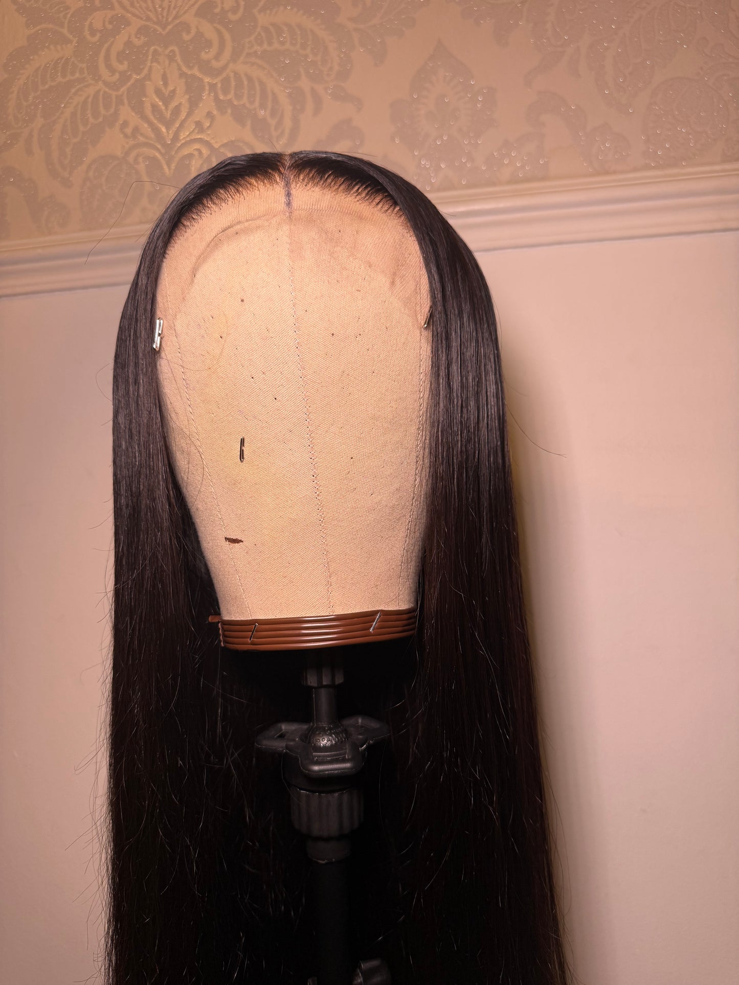 Luxury Virgin Hair Straight Glueless Closure Wig Unit