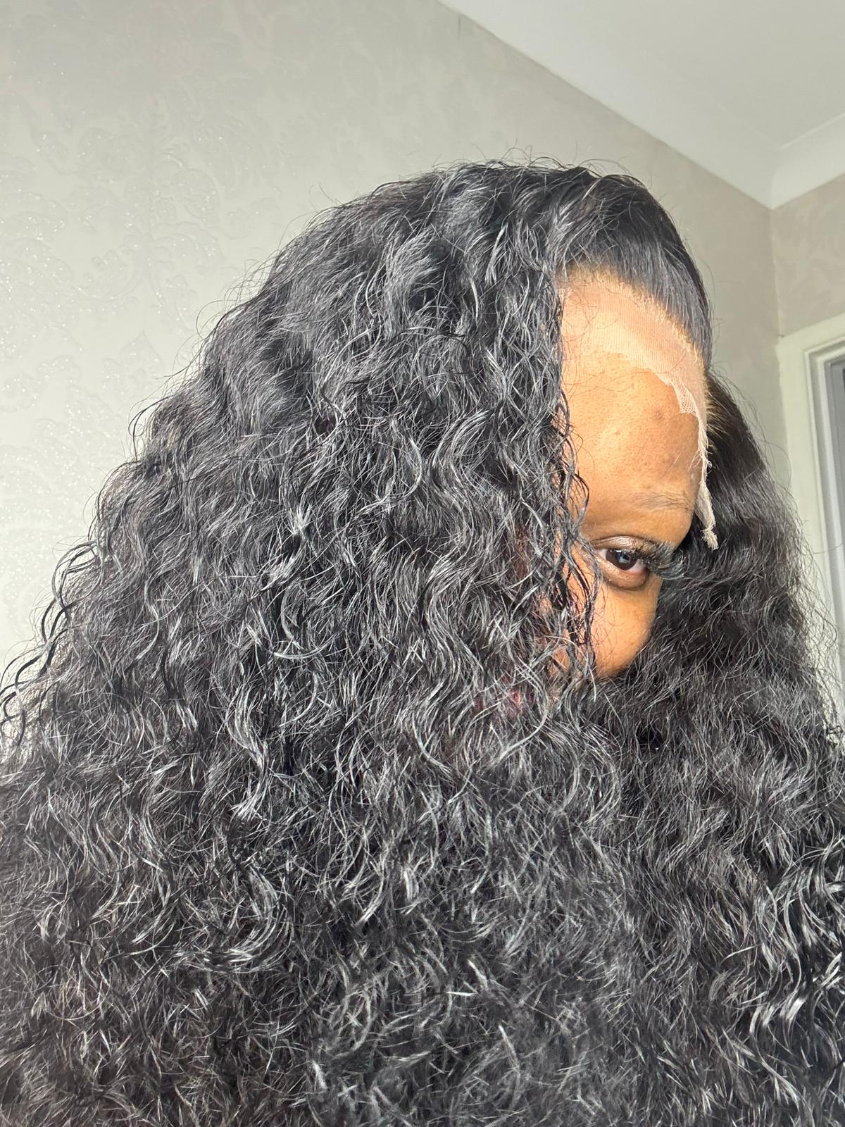 Deep Wave Glueless Closure Wig Unit