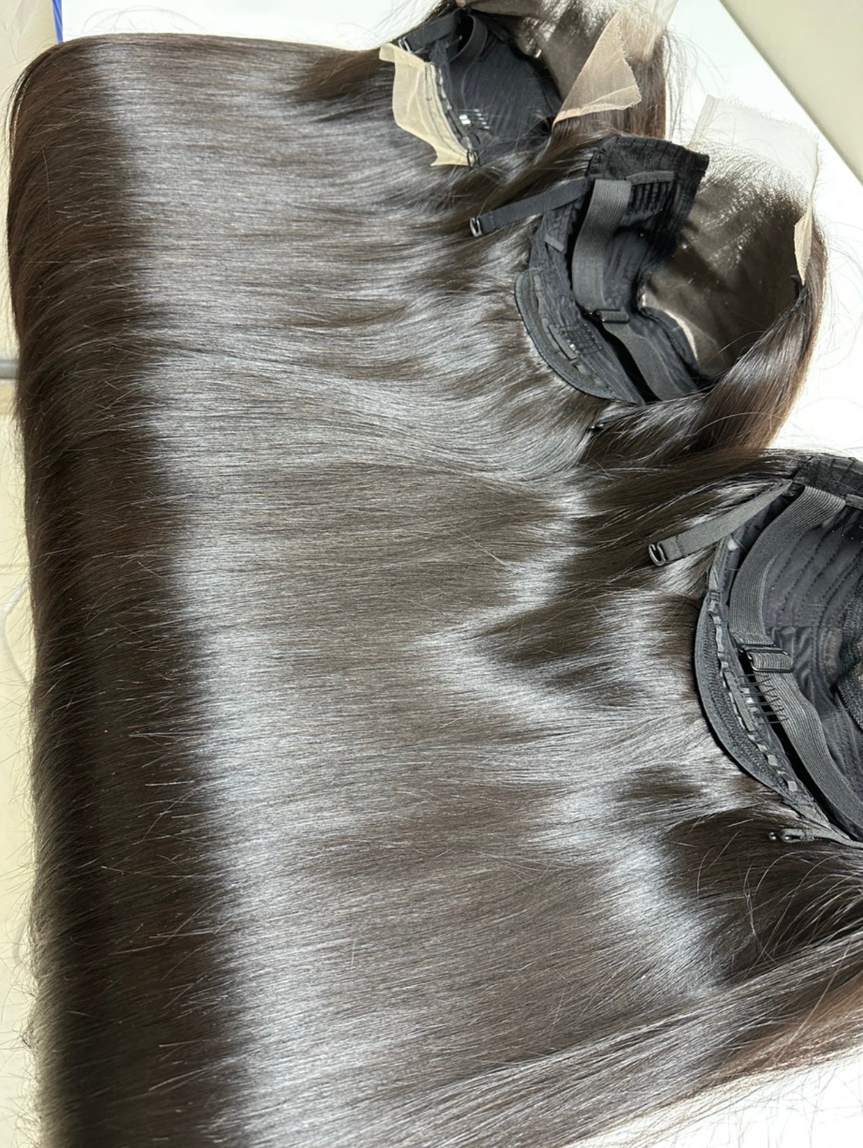 Luxury Virgin Hair Straight Glueless Closure Wig Unit