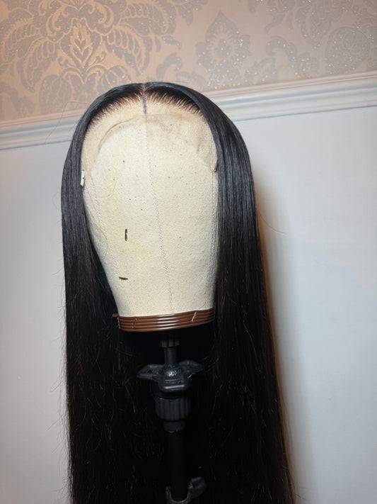 Luxury Virgin Hair Straight Glueless Closure Wig Unit