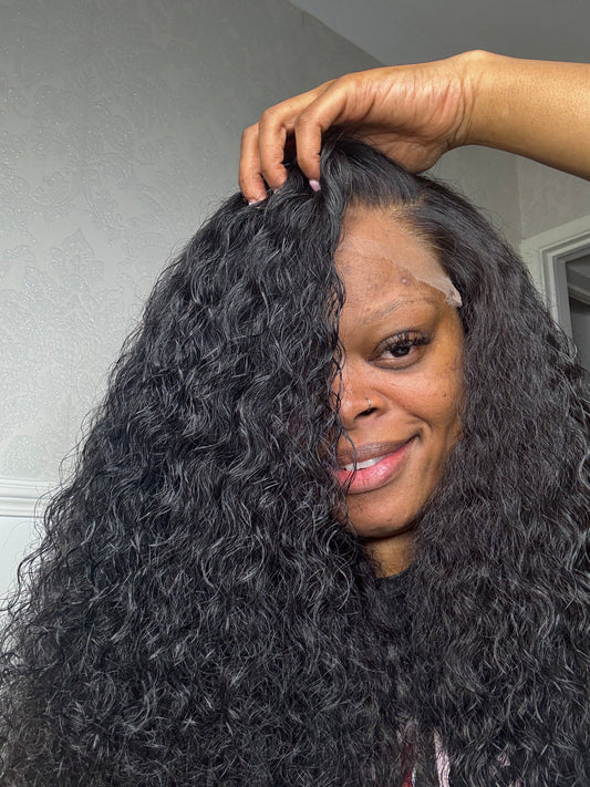 Deep Wave Glueless Closure Wig Unit